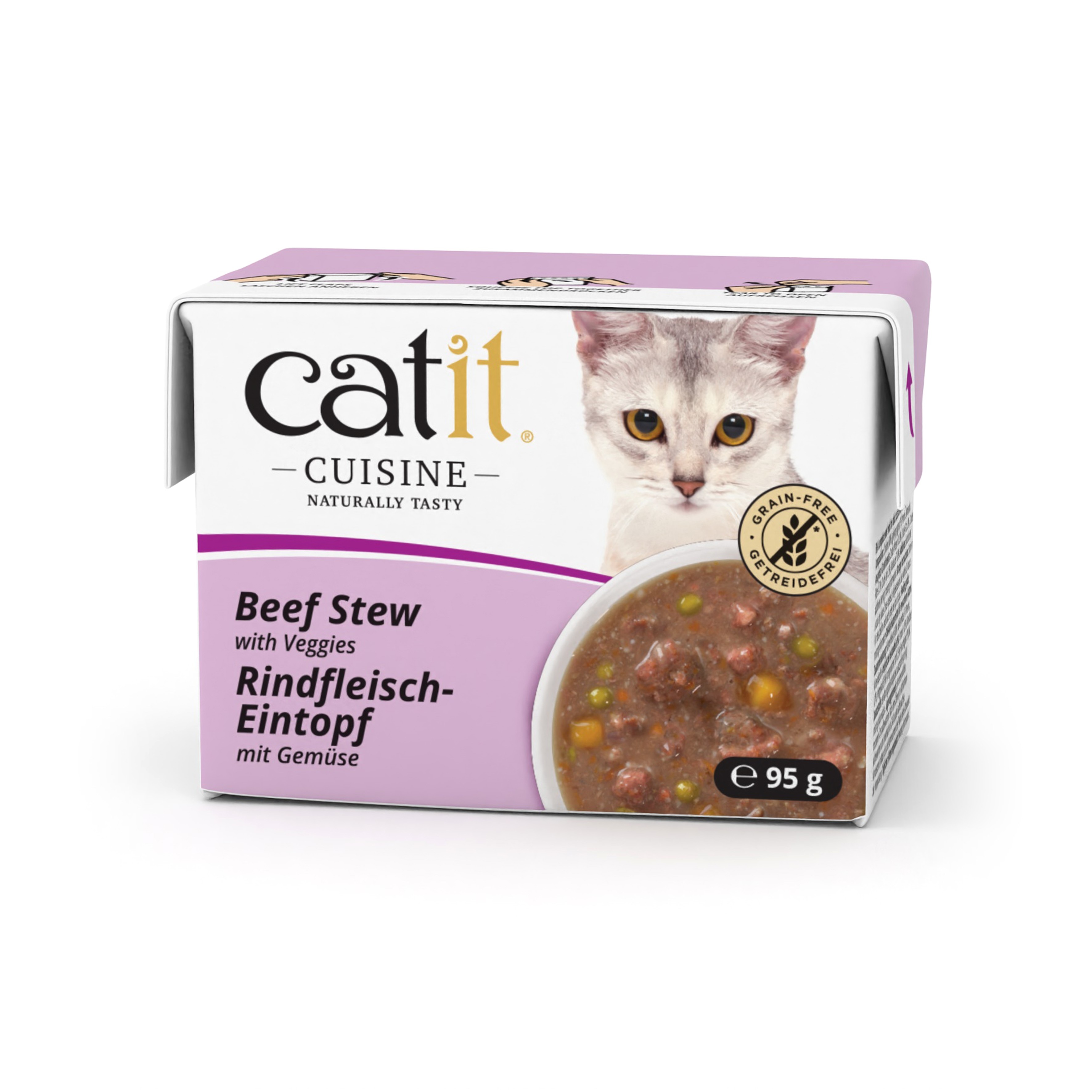 Catit Catit Cuisine Stew Veggies Beef Adult Wet Cat pet food packaging